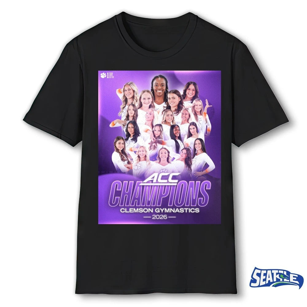 Official Clemson Tigers Gymnastics 2026 ACC Champions Poster t-shirt