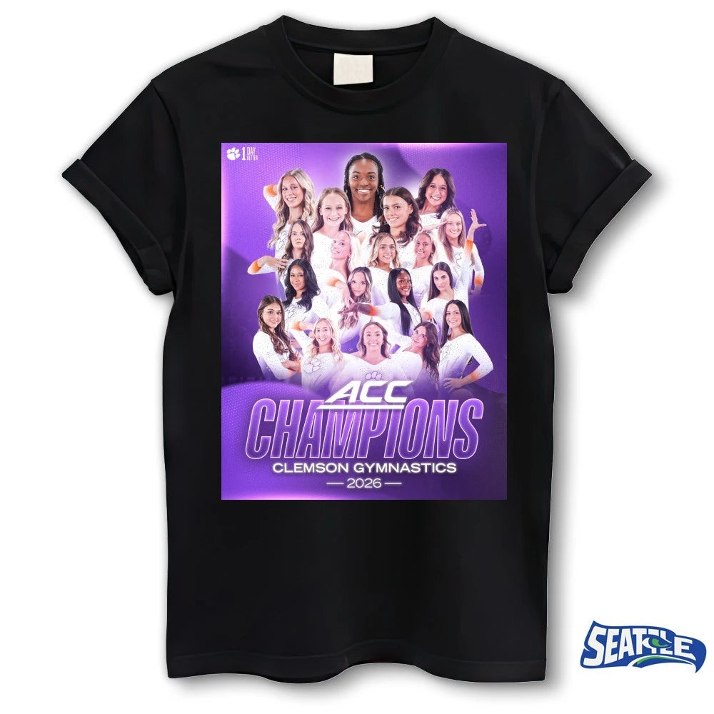 Official Clemson Tigers Gymnastics 2026 ACC Champions Poster t-shirt