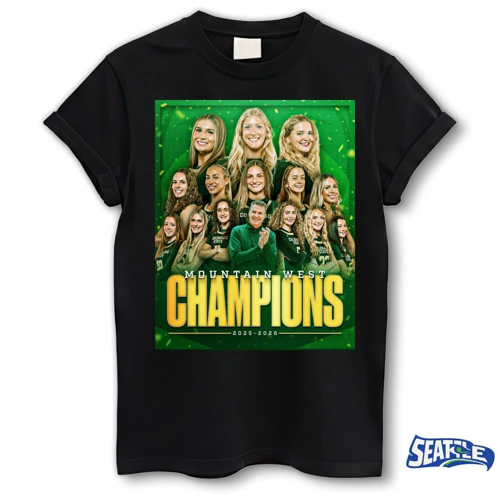 Official Colorado State Rams Mountain West Champs Women’s Basketball 2025 – 2026 Poster t-shirt