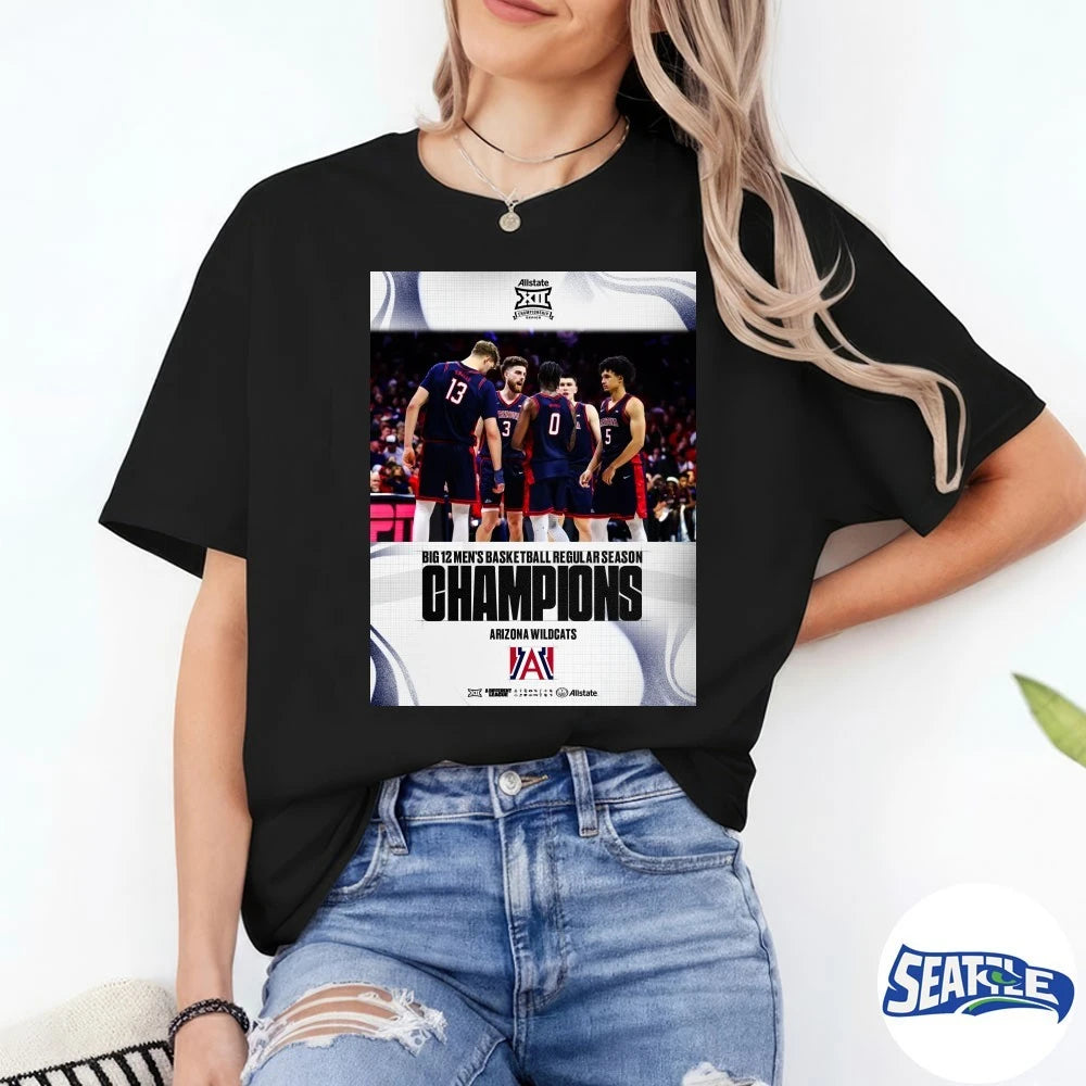 Official Congratulations to Arizona Wildcats MBB 2026 Big 12 Men’s Basketball Regular Season Championship Poster t-shirt