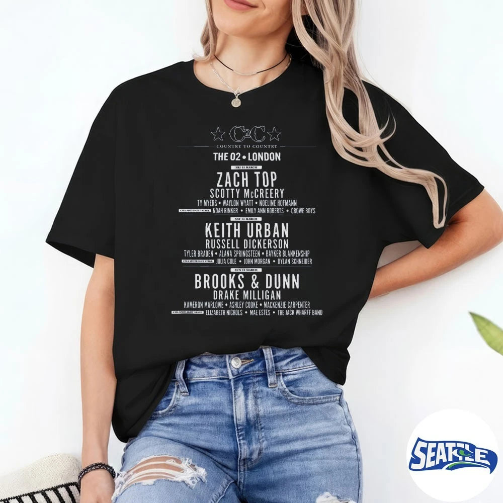 Official Country To Country 2026 Tour in Belfast SSE Arena t-shirt
