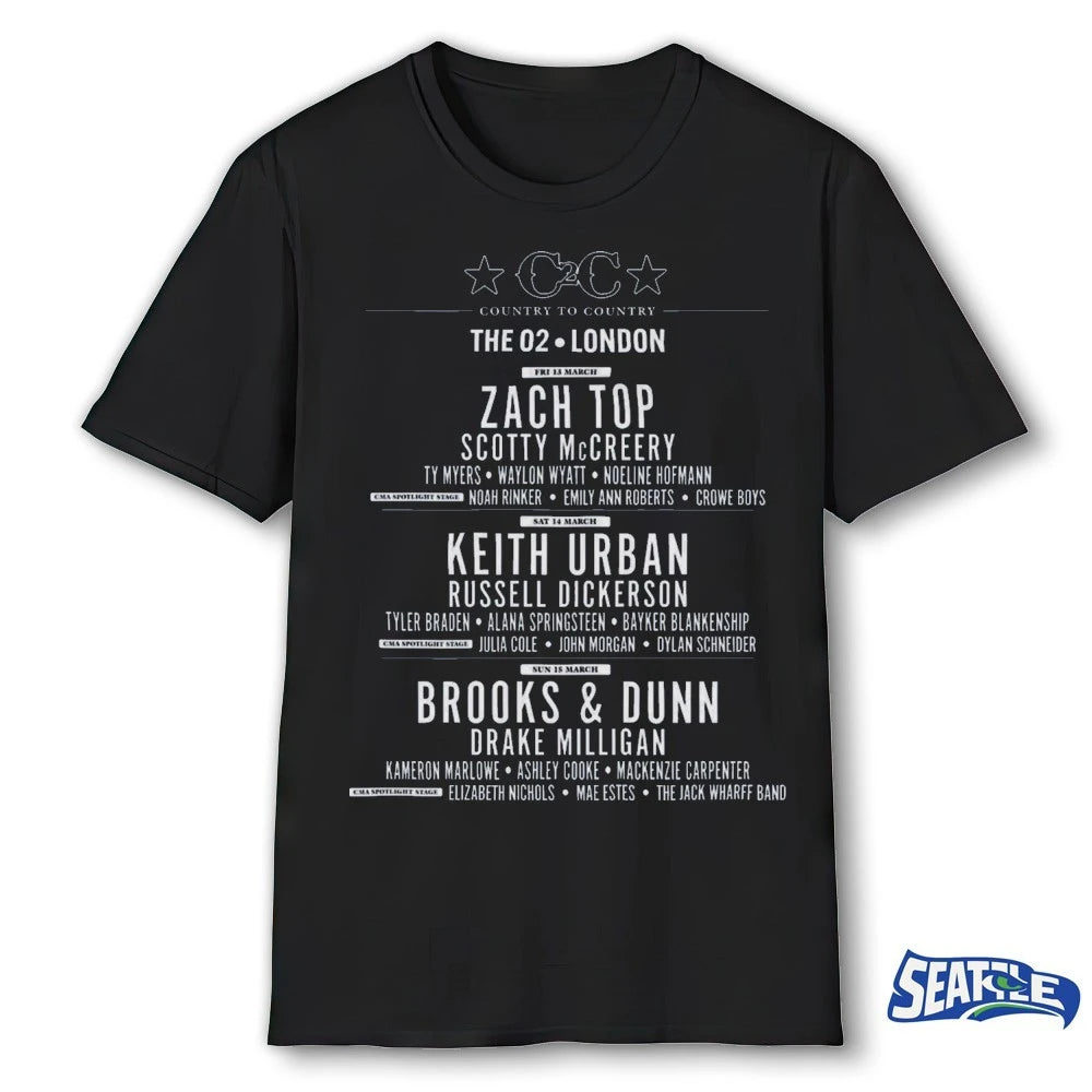 Official Country To Country 2026 Tour in Belfast SSE Arena t-shirt