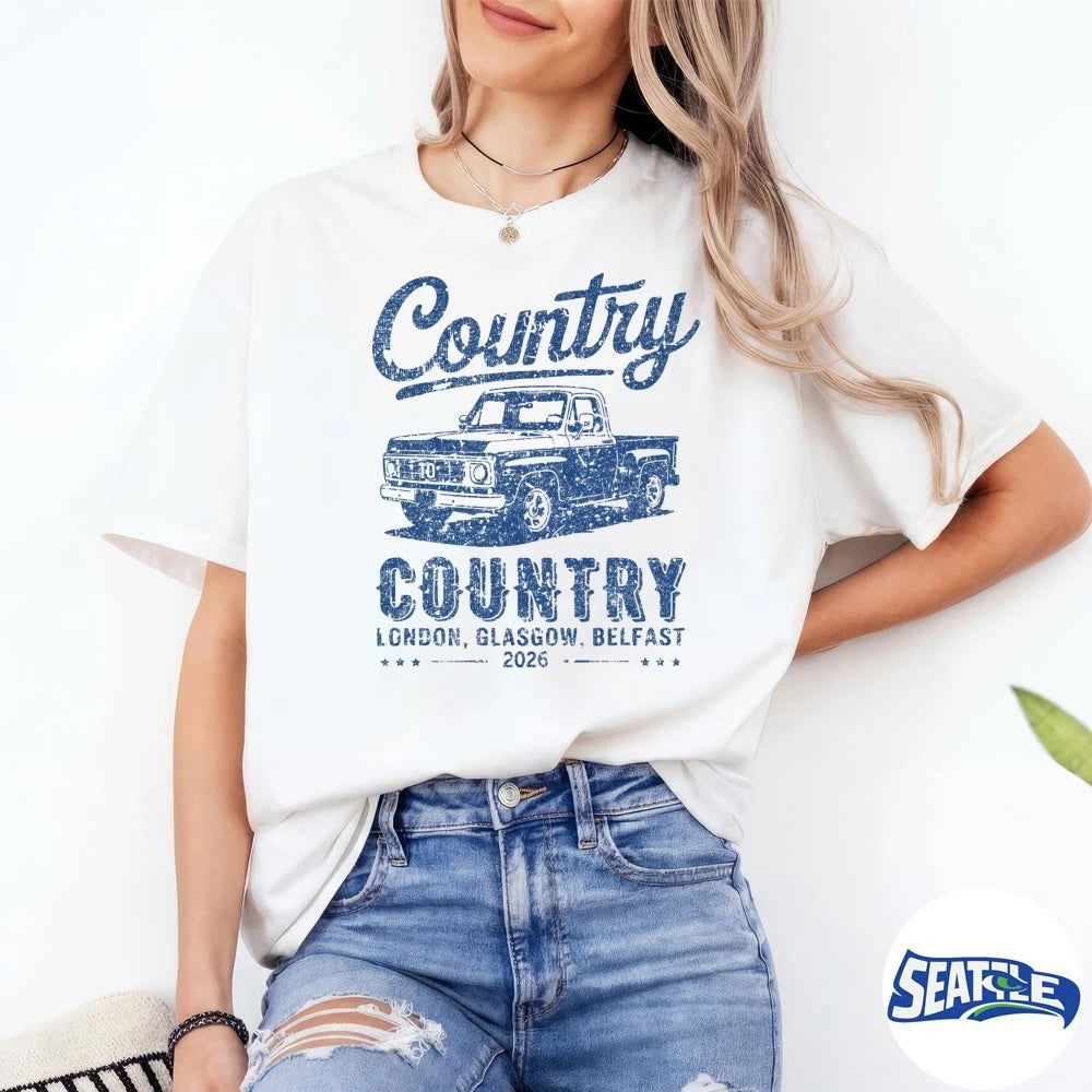 Official Country To Country 2026 Tour London Glasgow, Belfast t-shirt