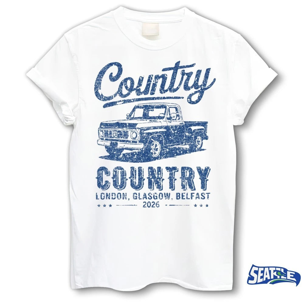 Official Country To Country 2026 Tour London Glasgow, Belfast t-shirt