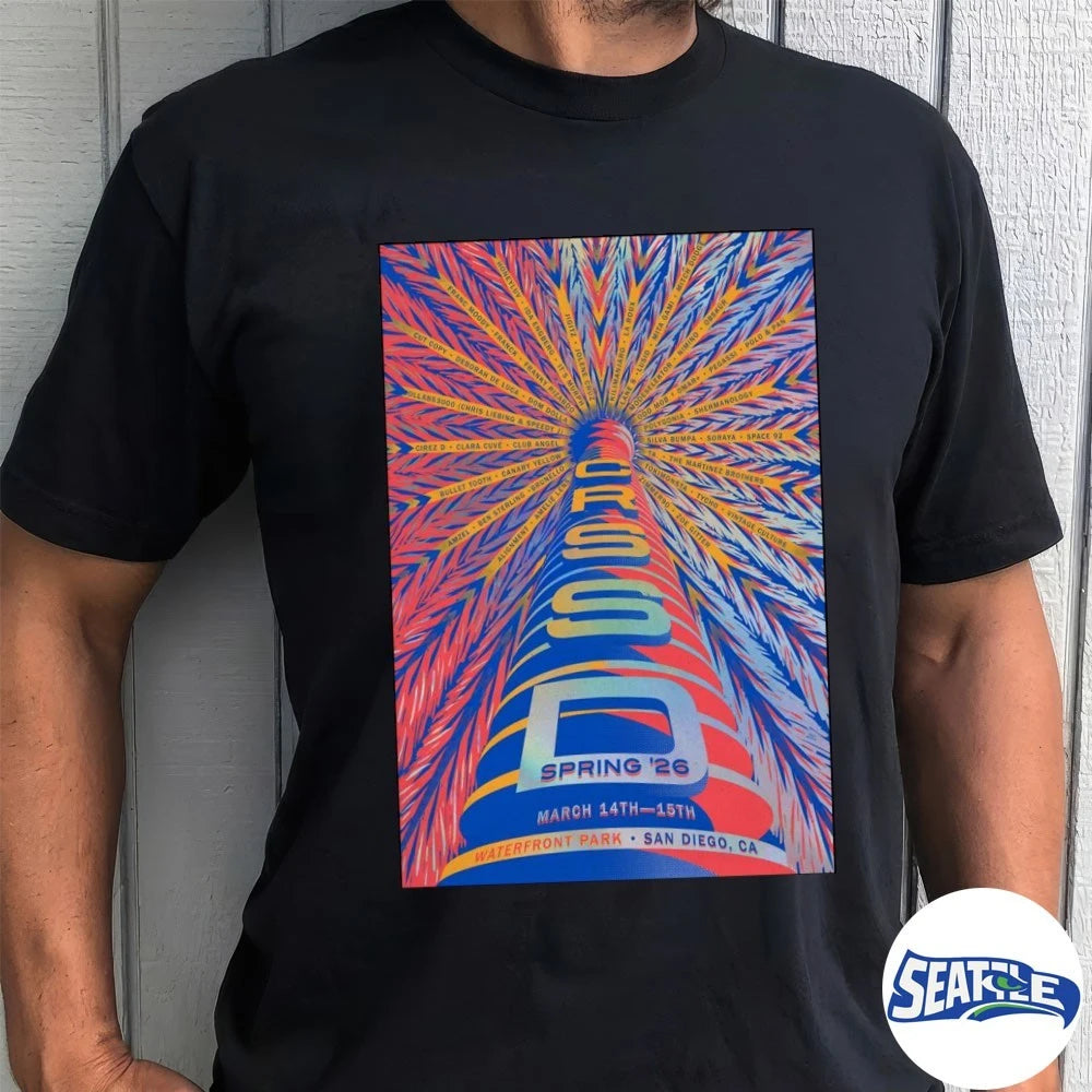 Official CRSSD Spring ’26 Fest Waterfront Park San Diego CA March 14-15 2026 Poster t-shirt