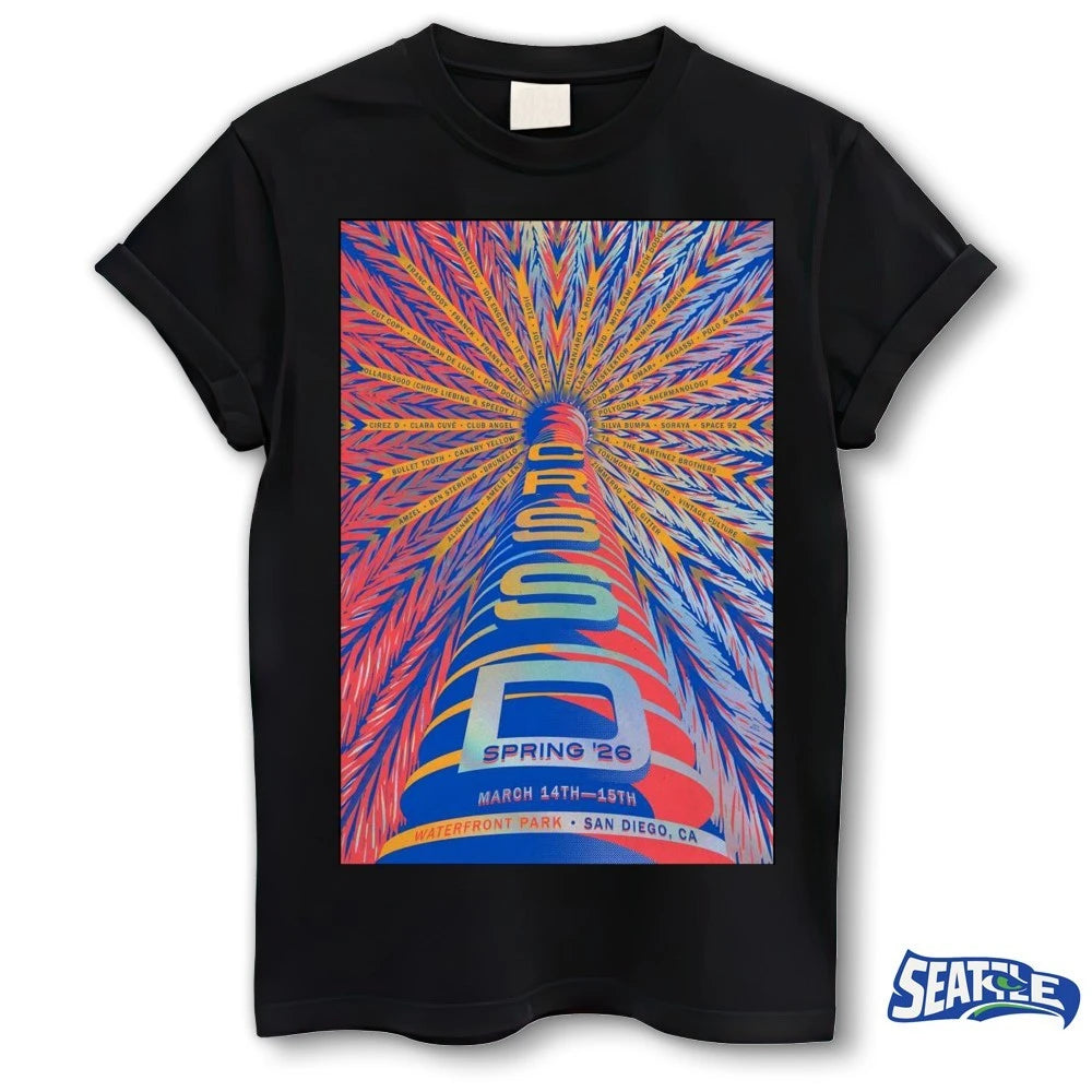 Official CRSSD Spring ’26 Fest Waterfront Park San Diego CA March 14-15 2026 Poster t-shirt