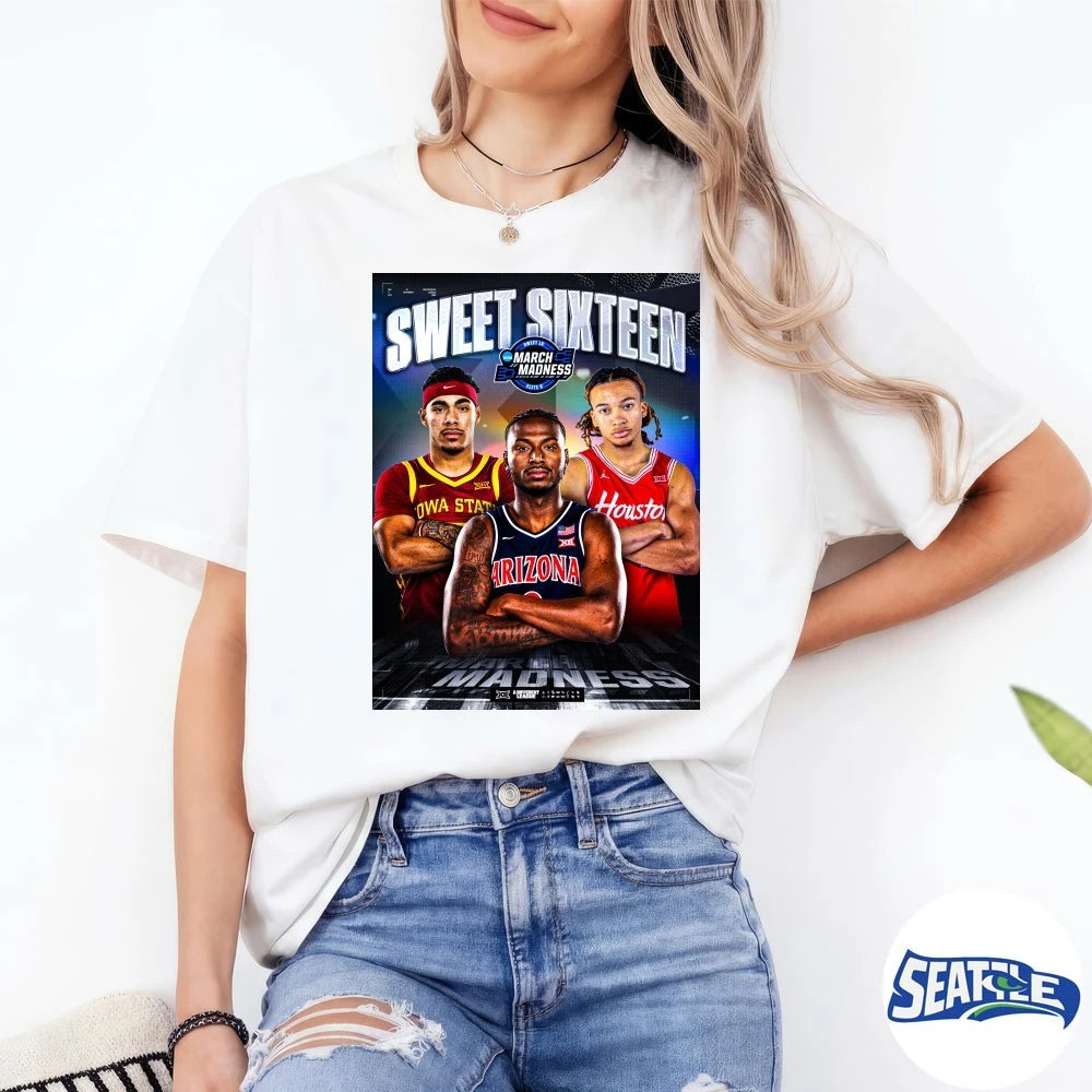 Official Cyclones ‘Cats Coogs Sweet Sixteen March Madness Big Ten Conference Poster t-shirt