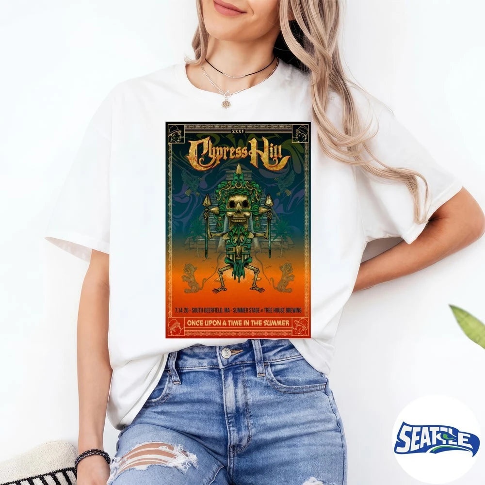 Official Cypress Hills July 14 2026 South Deerfield MA Once Upon A Time In The Summer Poster t-shirt