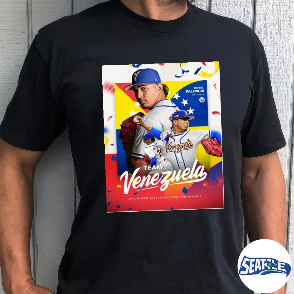 Official Daniel Palencia Team Venezuela 2026 World Baseball Classic Champions Poster t-shirt