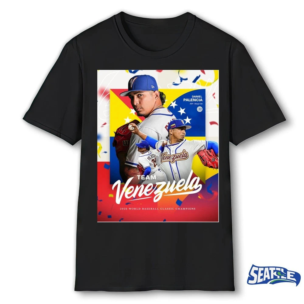 Official Daniel Palencia Team Venezuela 2026 World Baseball Classic Champions Poster t-shirt