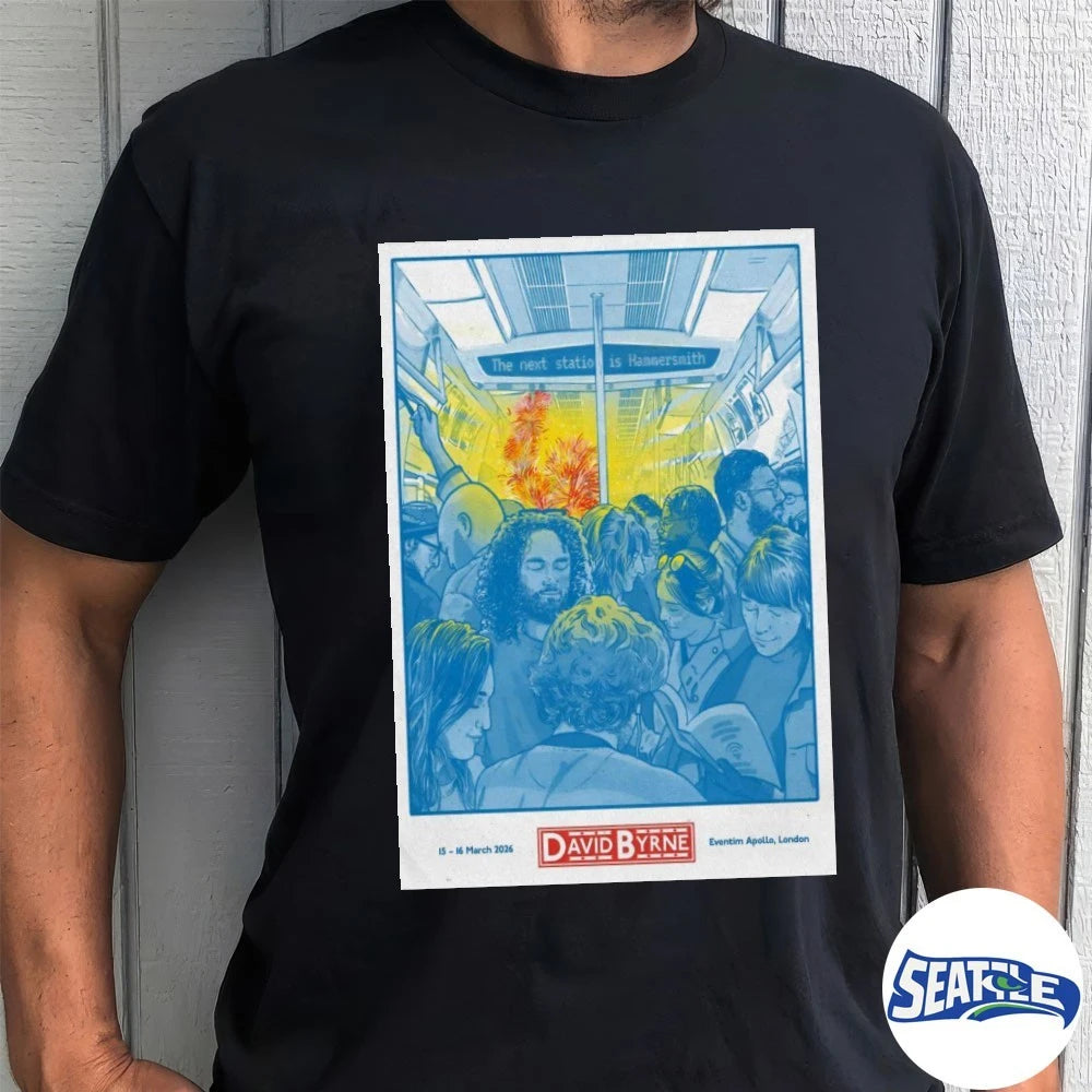 Official David Byrne Tour Eventim Apollo London UK On March 15-16 2026 Poster t-shirt