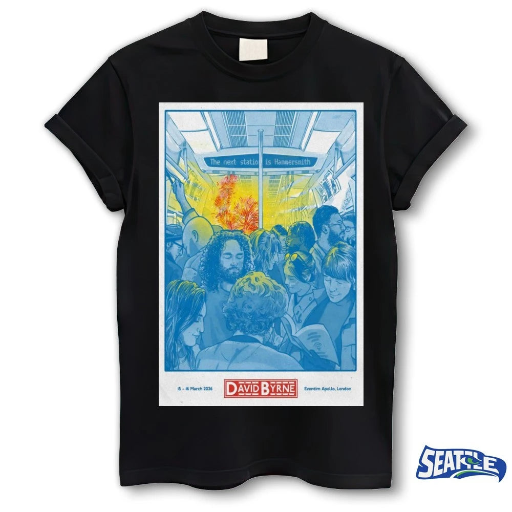 Official David Byrne Tour Eventim Apollo London UK On March 15-16 2026 Poster t-shirt