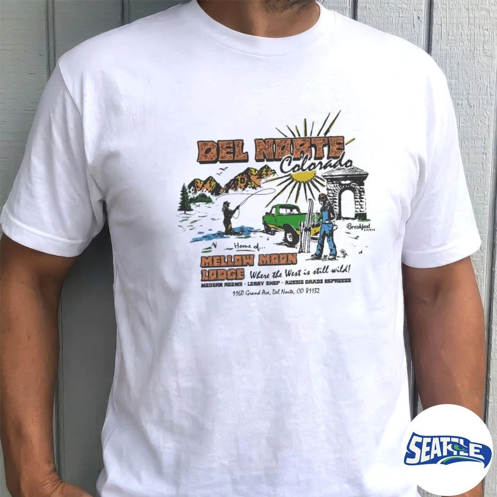 Official Del Norte Colorado Mellow Moon Lodge Where The West In Still Wild t-shirt