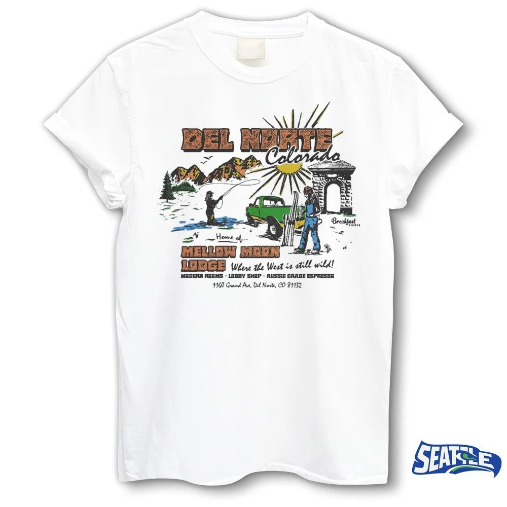 Official Del Norte Colorado Mellow Moon Lodge Where The West In Still Wild t-shirt