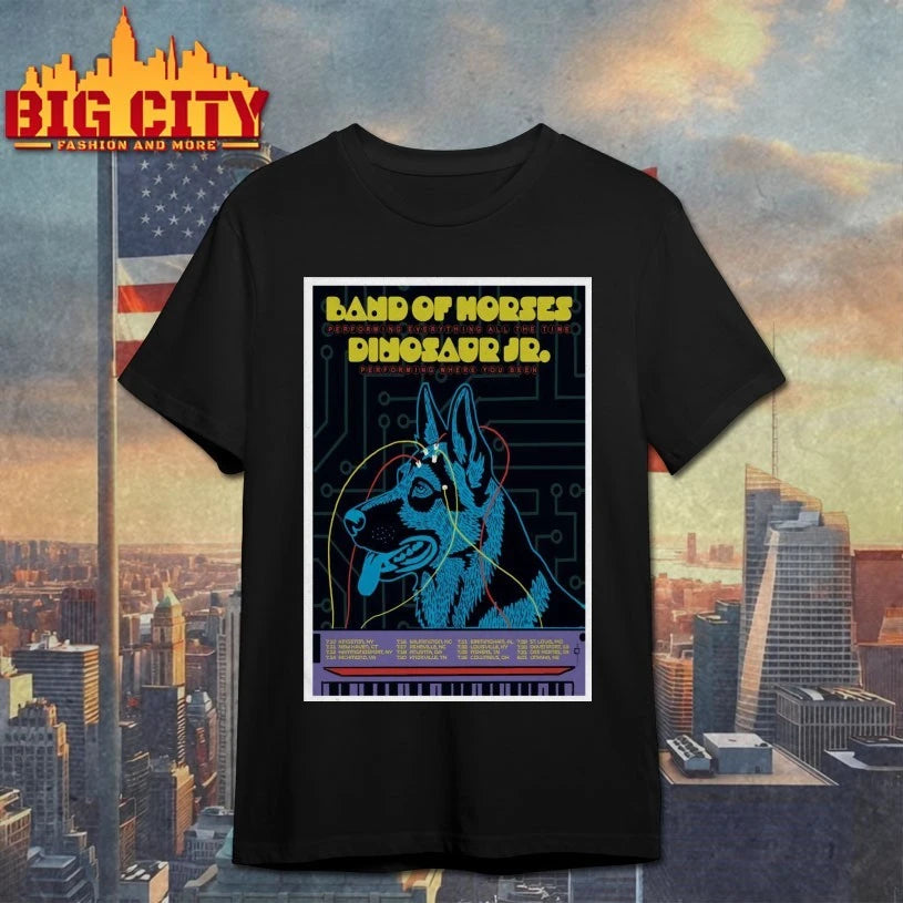Official Dinosaur Jr. and Band of Horses Tour July 2026 Poster T-shirt