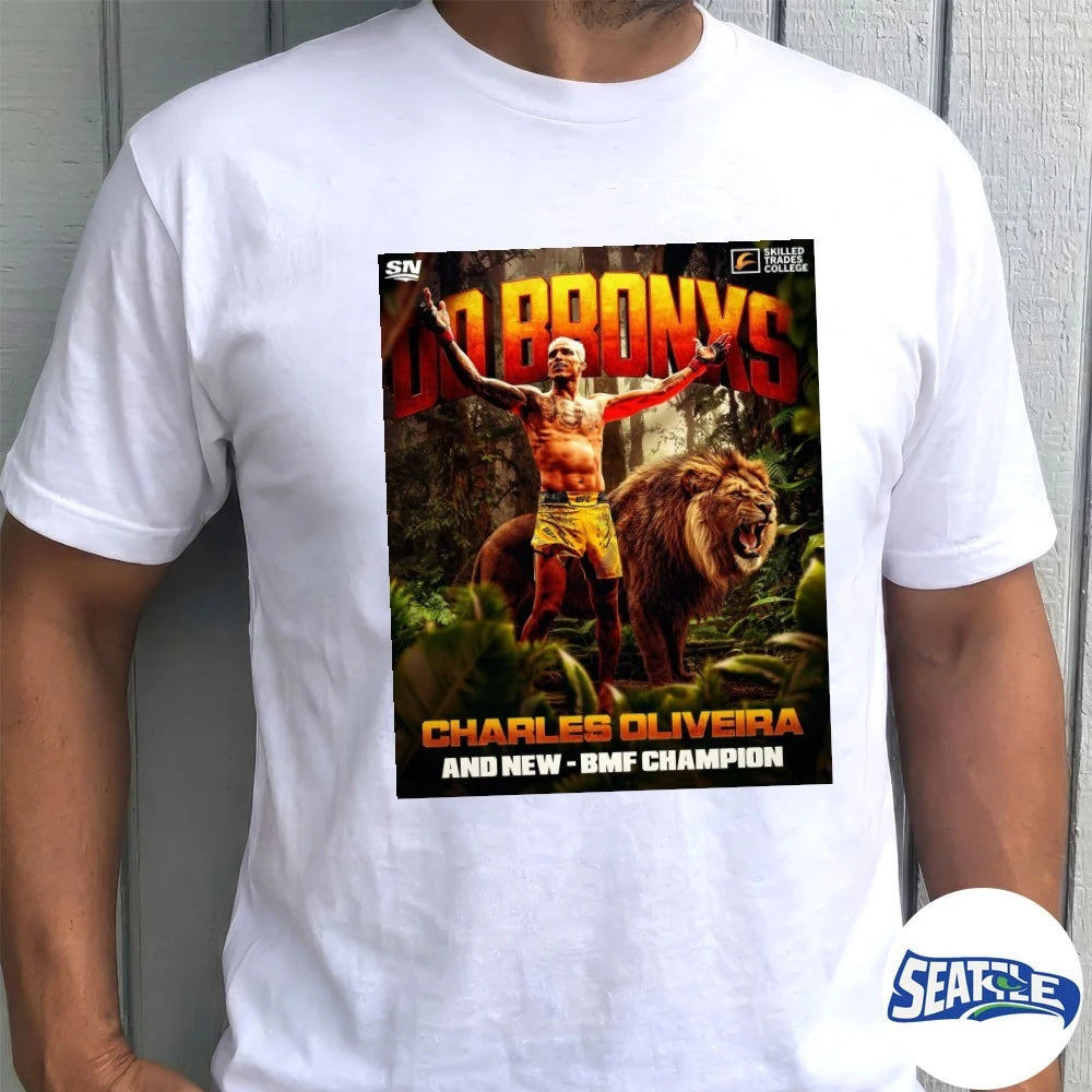 Official Do Bronxs Charles Oliveira Defeats Max Holloway And New BMF Champion Poster t-shirt