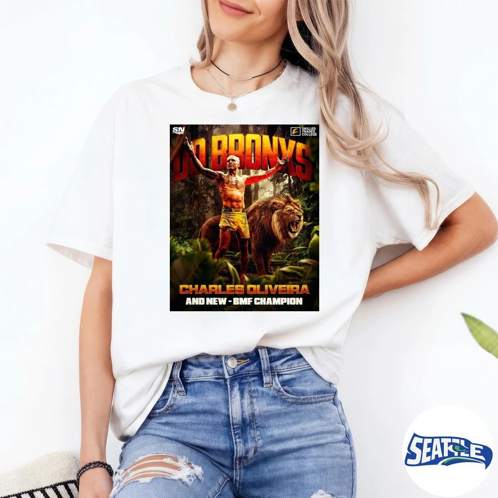 Official Do Bronxs Charles Oliveira Defeats Max Holloway And New BMF Champion Poster t-shirt