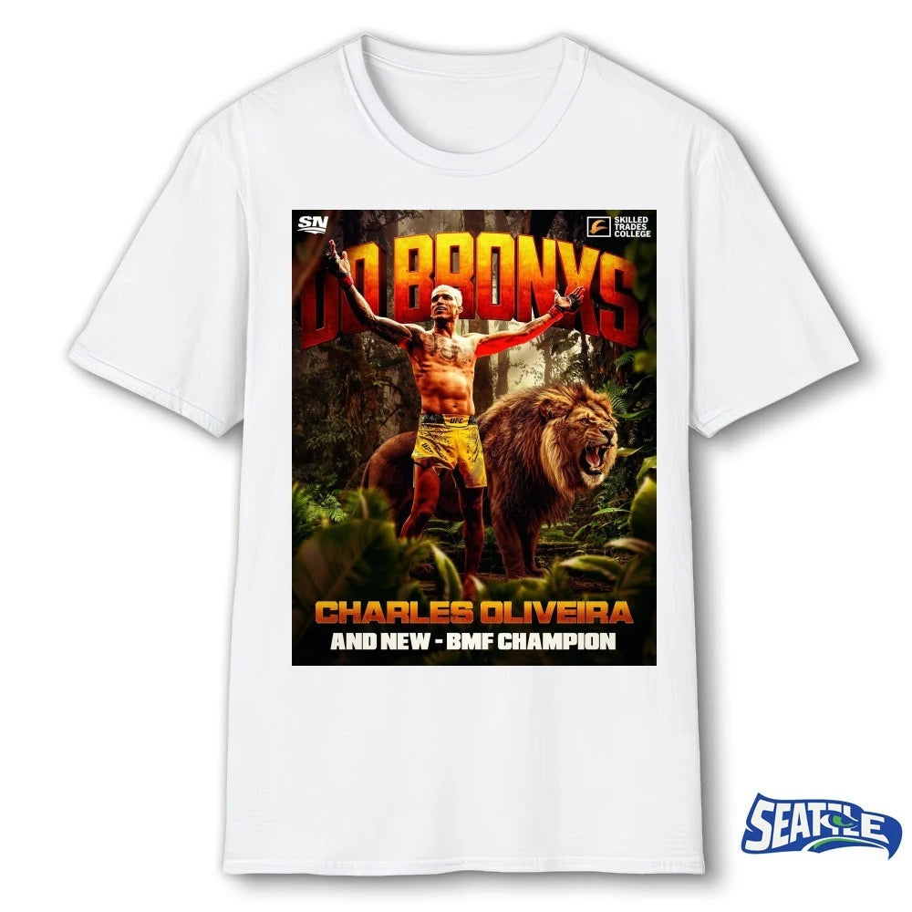 Official Do Bronxs Charles Oliveira Defeats Max Holloway And New BMF Champion Poster t-shirt