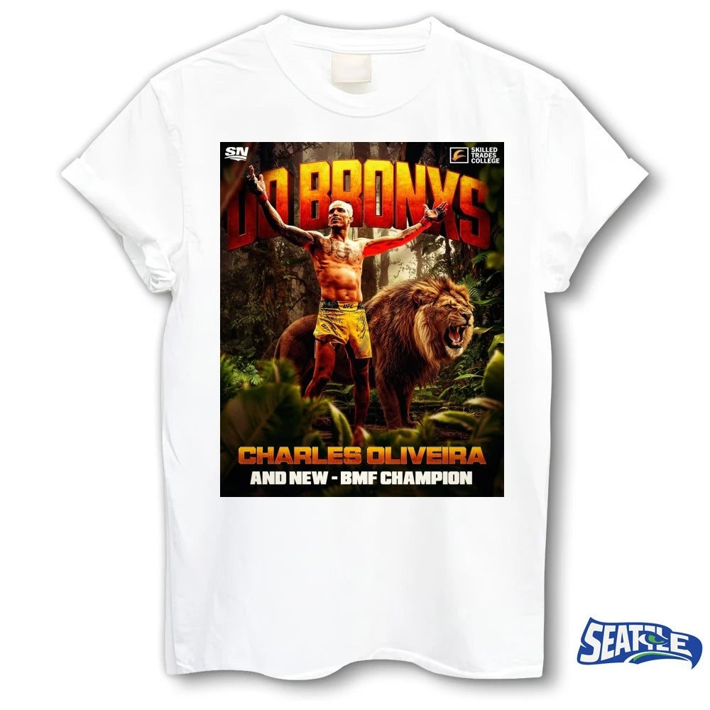 Official Do Bronxs Charles Oliveira Defeats Max Holloway And New BMF Champion Poster t-shirt