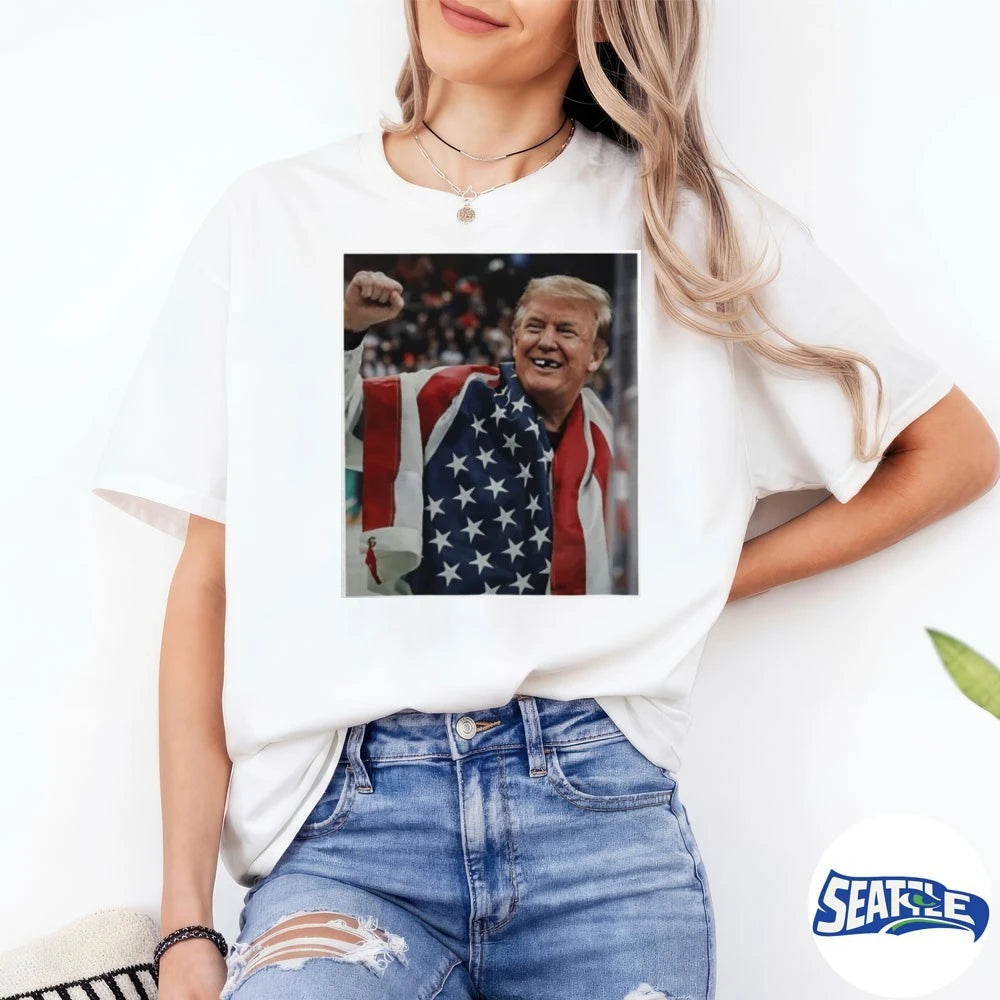 Official Donald Trump Loss Teeth Gold Usa Olympic 2026 Wins Funny Photo t-shirt