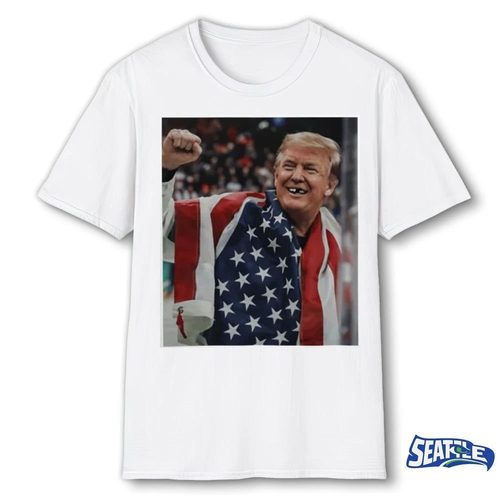 Official Donald Trump Loss Teeth Gold Usa Olympic 2026 Wins Funny Photo t-shirt