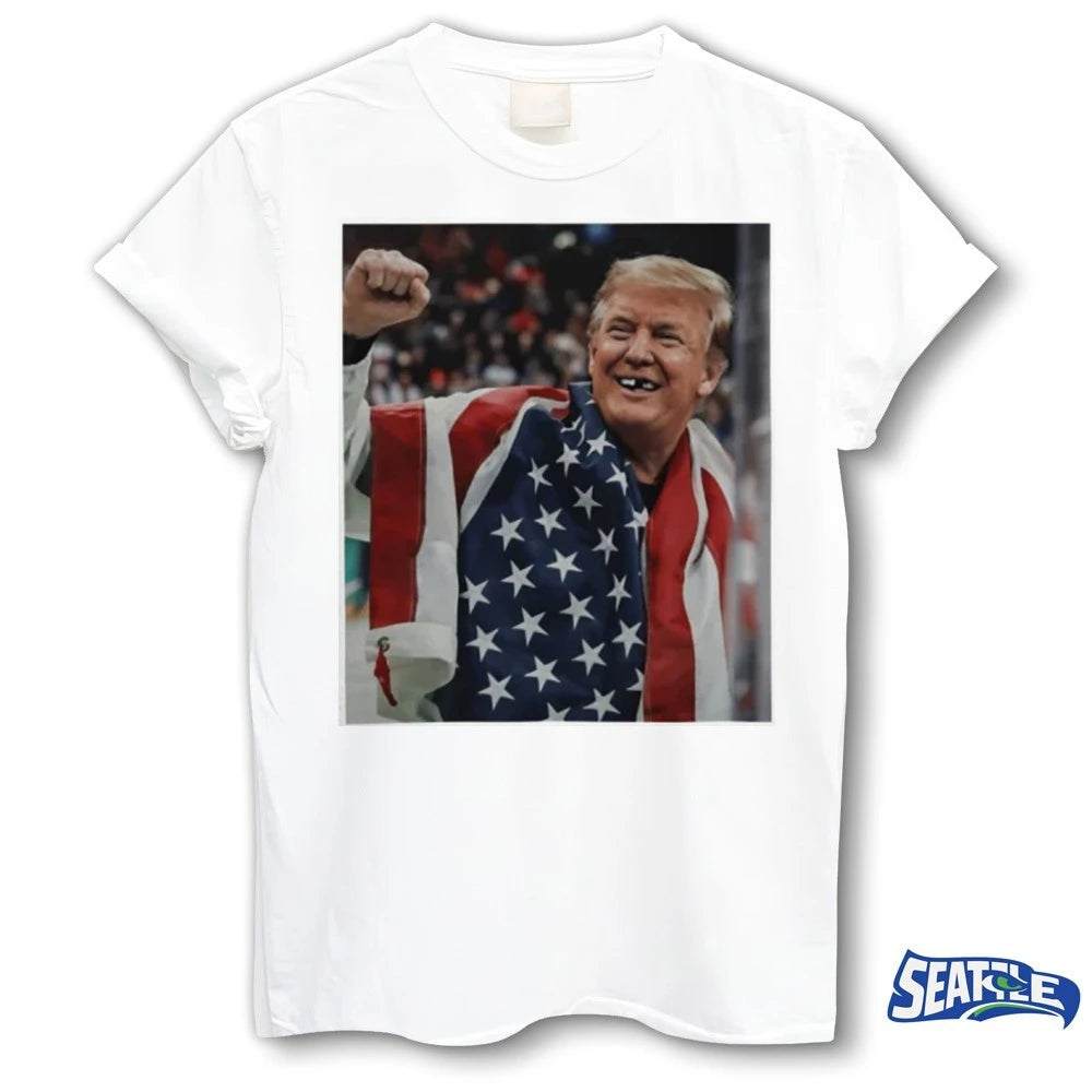 Official Donald Trump Loss Teeth Gold Usa Olympic 2026 Wins Funny Photo t-shirt