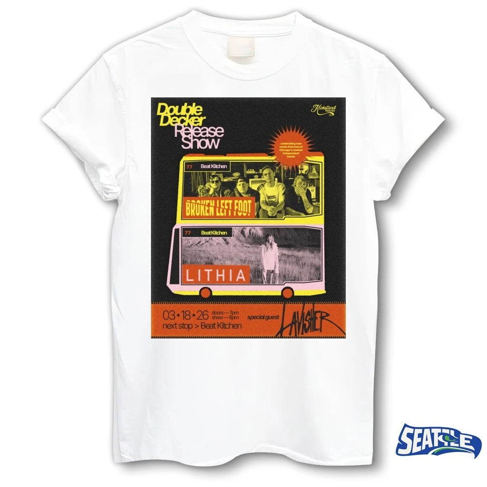 Official Double Decker Release Show Broken Left Foot March 18 2026 Poster t-shirt
