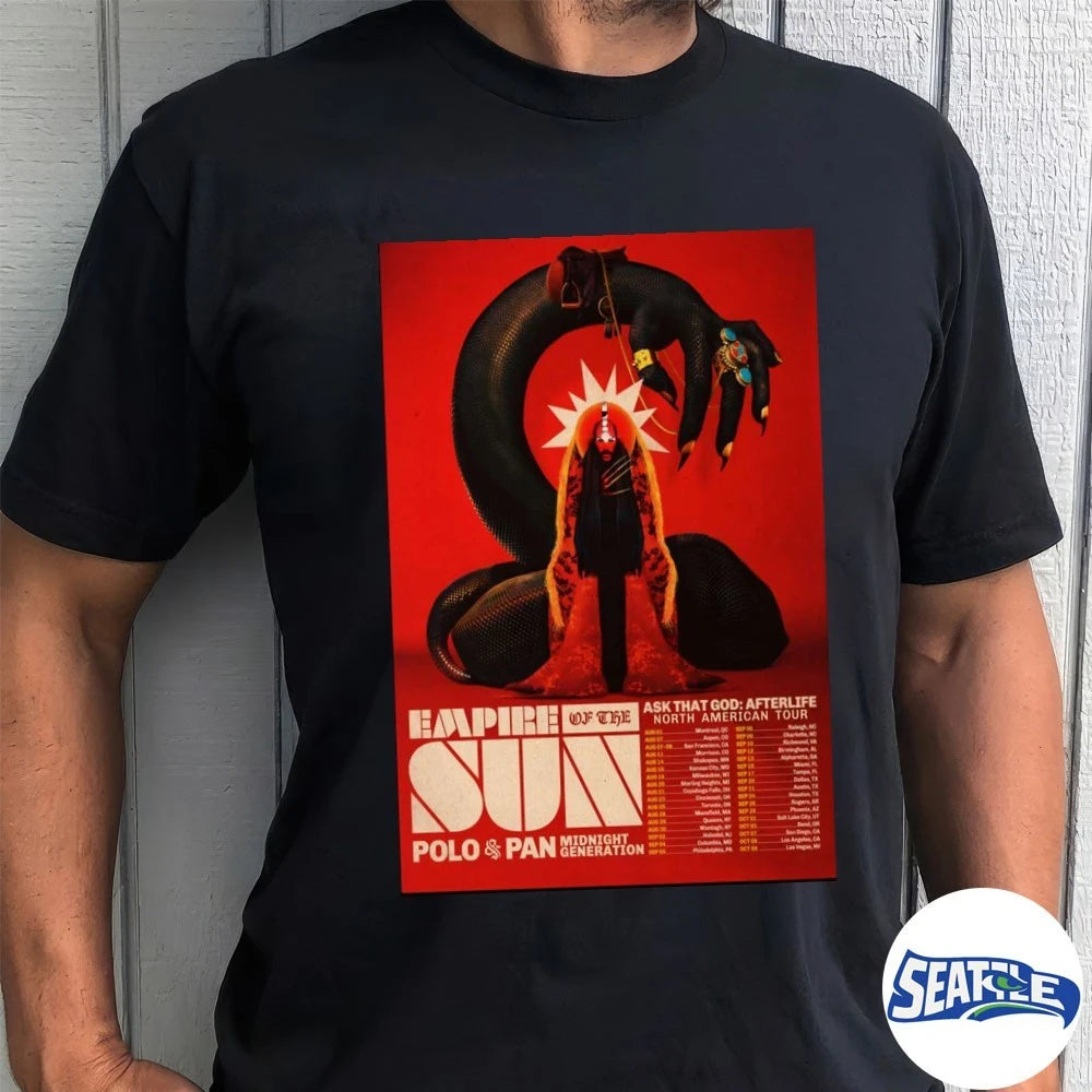 Official Empire Of The Sun Ask That God Afterlife North American Tour 2026 Poster t-shirt
