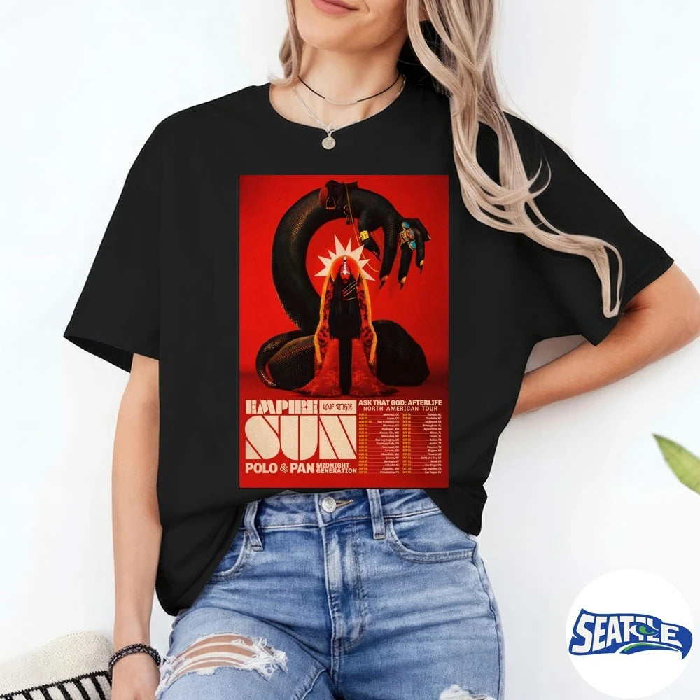 Official Empire Of The Sun Ask That God Afterlife North American Tour 2026 Poster t-shirt