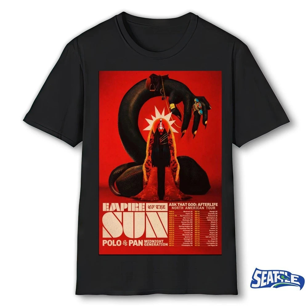 Official Empire Of The Sun Ask That God Afterlife North American Tour 2026 Poster t-shirt