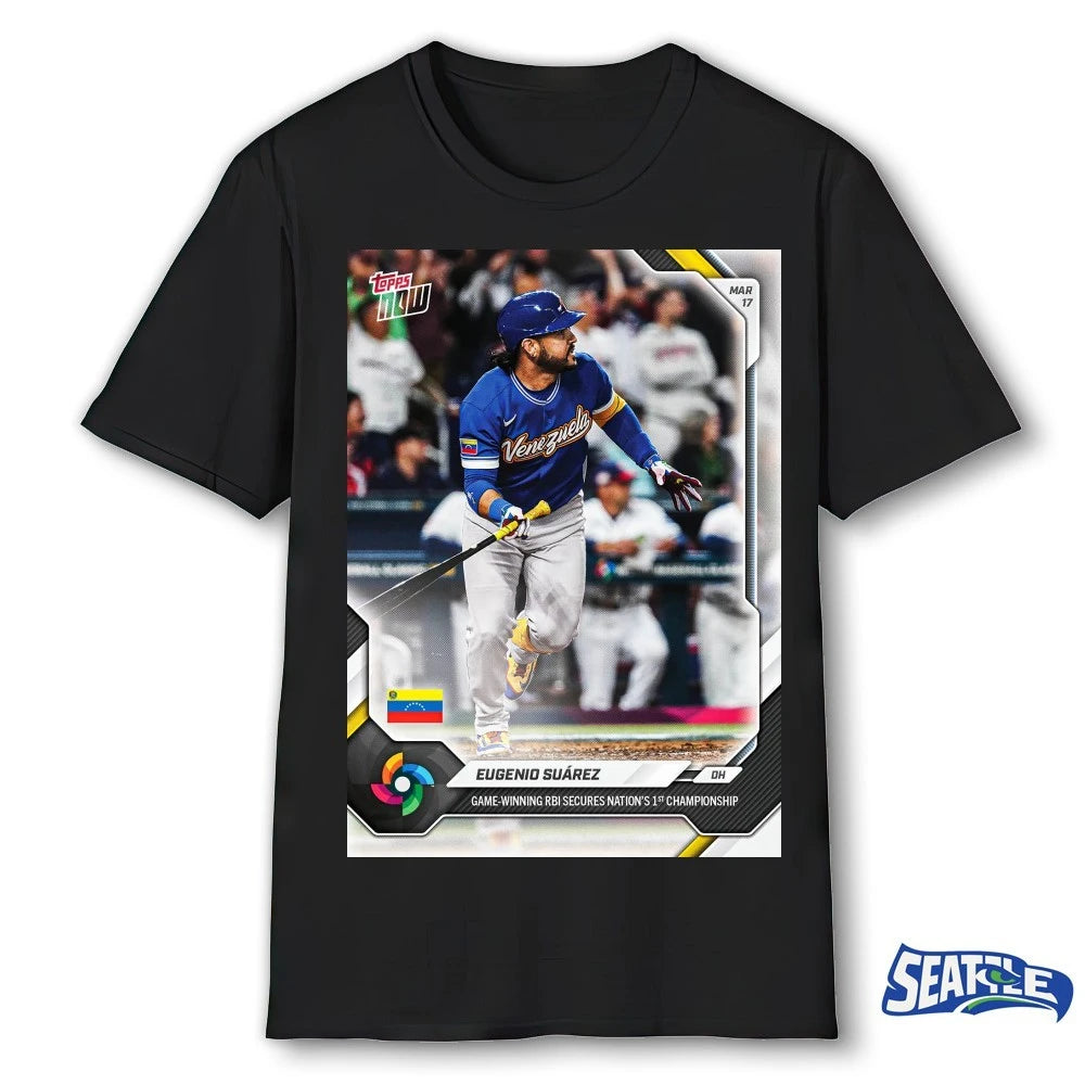 Official Eugenio Suárez Game-Winning RBI Secures Nation’s 1st Championship 2026 World Baseball Classic Topps NOW Card t-shirt