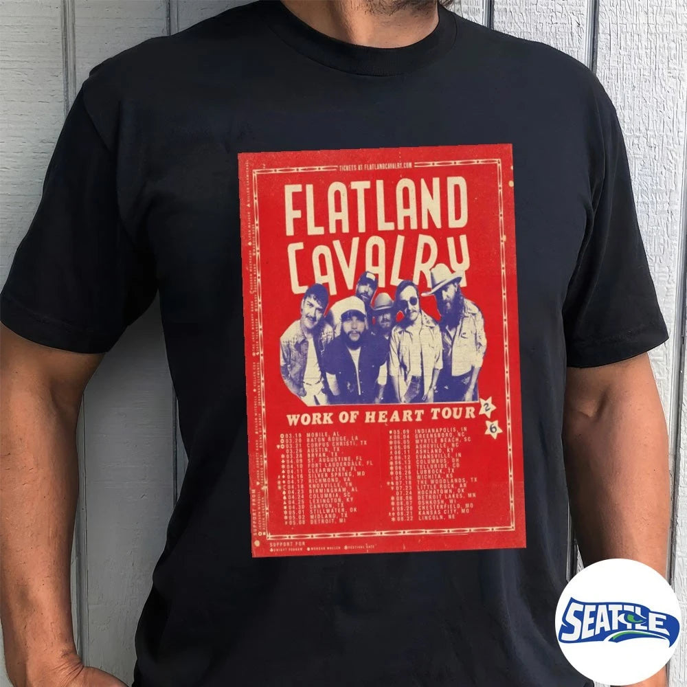 Official Flatland Cavalry Work Of Heart Tour 2026 Poster t-shirt