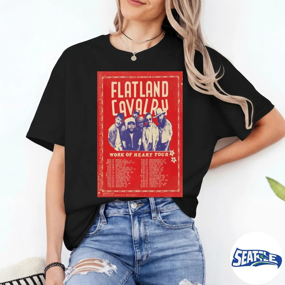 Official Flatland Cavalry Work Of Heart Tour 2026 Poster t-shirt