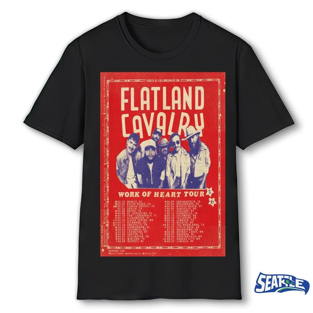 Official Flatland Cavalry Work Of Heart Tour 2026 Poster t-shirt