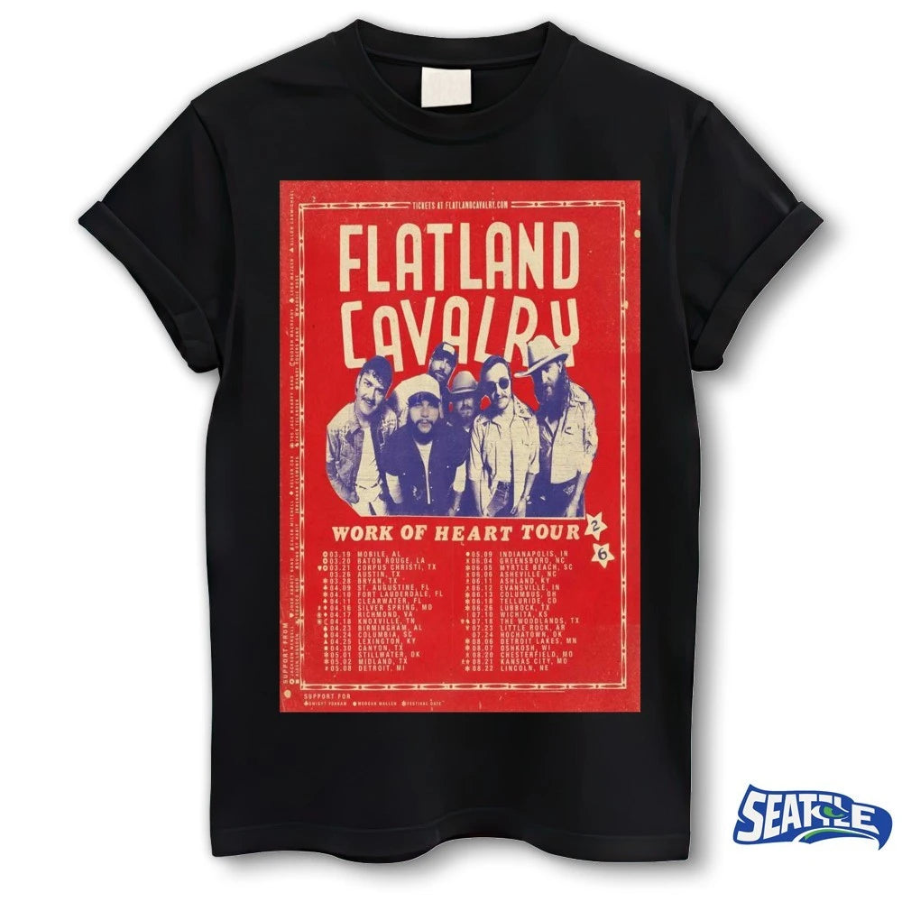 Official Flatland Cavalry Work Of Heart Tour 2026 Poster t-shirt