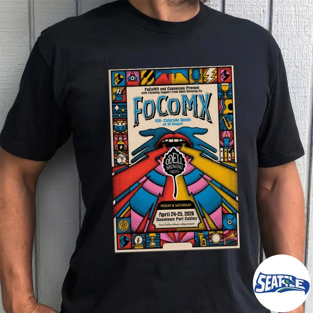Official FoCoMX April 24-25 2026 Fort Collins CO Downtown Fort Collins Poster t-shirt