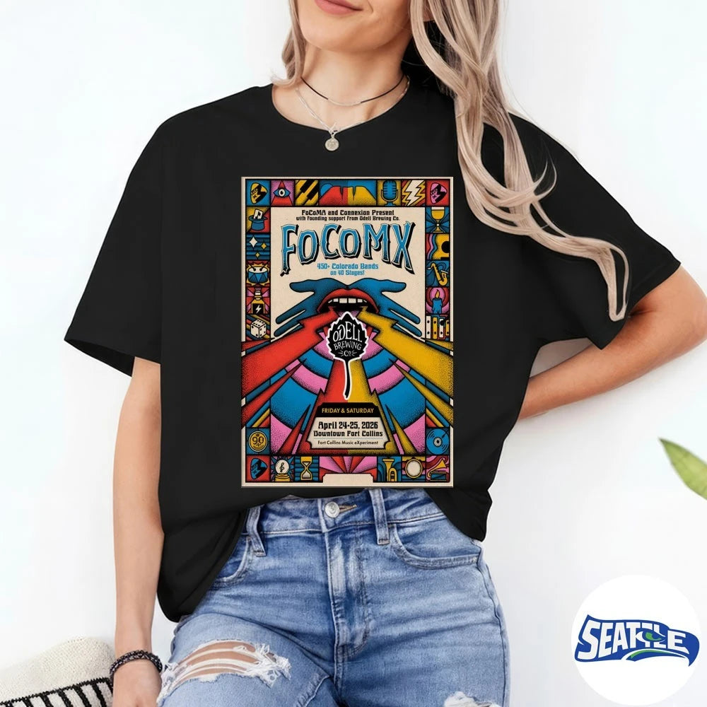 Official FoCoMX April 24-25 2026 Fort Collins CO Downtown Fort Collins Poster t-shirt