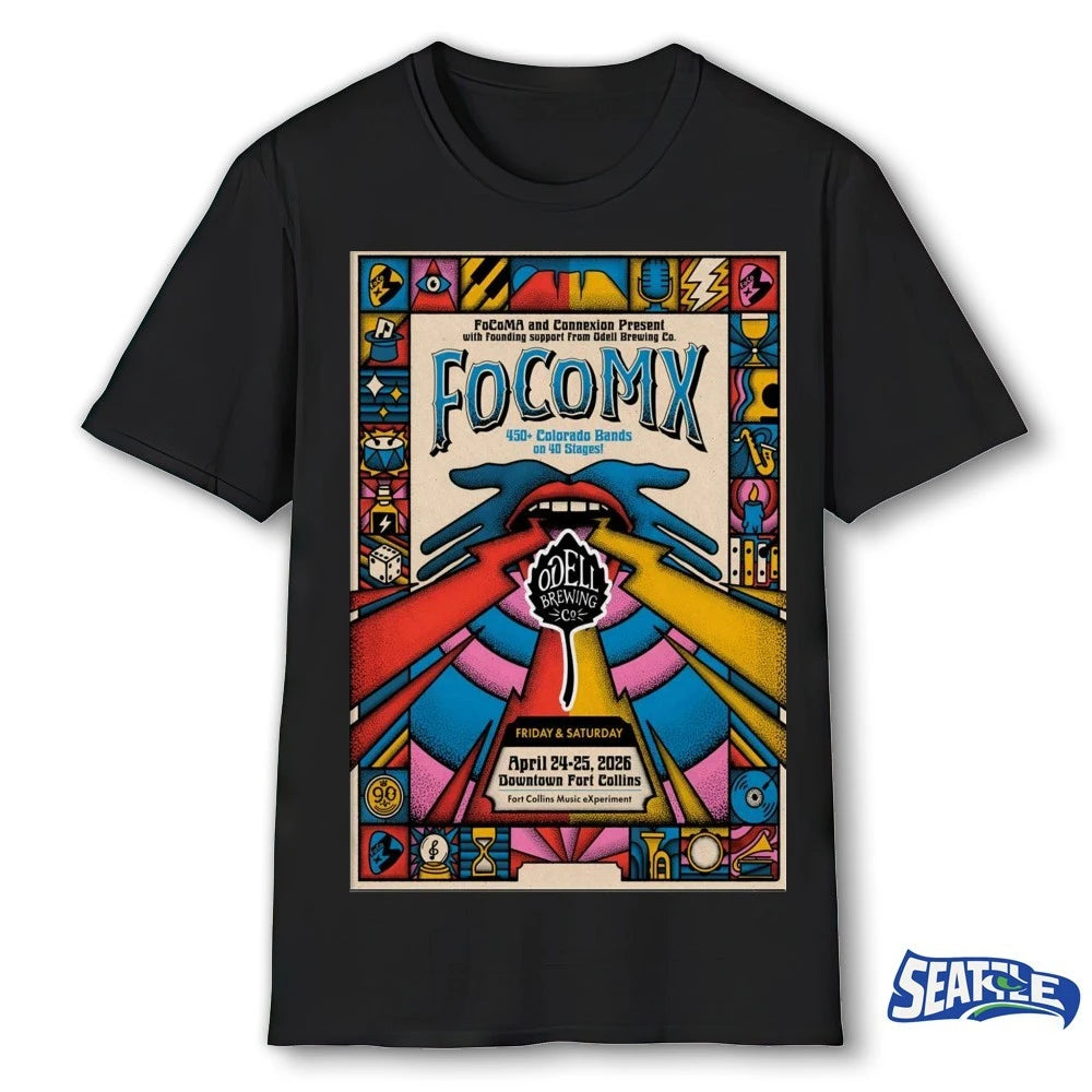 Official FoCoMX April 24-25 2026 Fort Collins CO Downtown Fort Collins Poster t-shirt