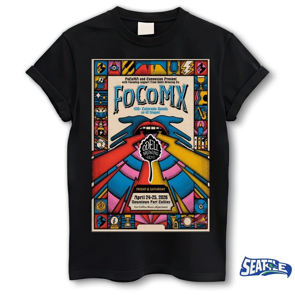 Official FoCoMX April 24-25 2026 Fort Collins CO Downtown Fort Collins Poster t-shirt