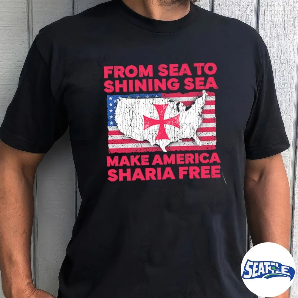 Official From Sea To Shining Sea Make America Sharia Free t-shirt