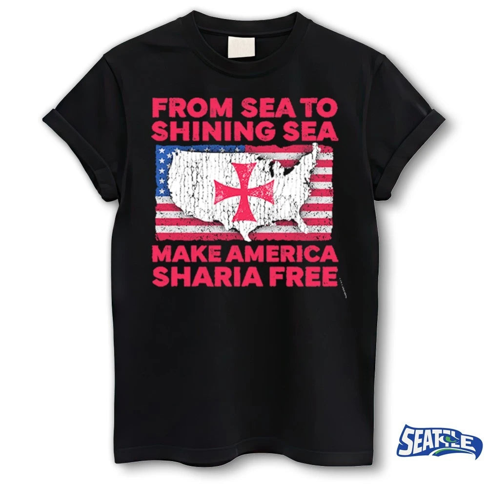 Official From Sea To Shining Sea Make America Sharia Free t-shirt