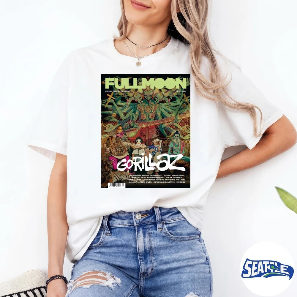 Official Full Moon New Gorillaz Cover Czechia Poster t-shirt
