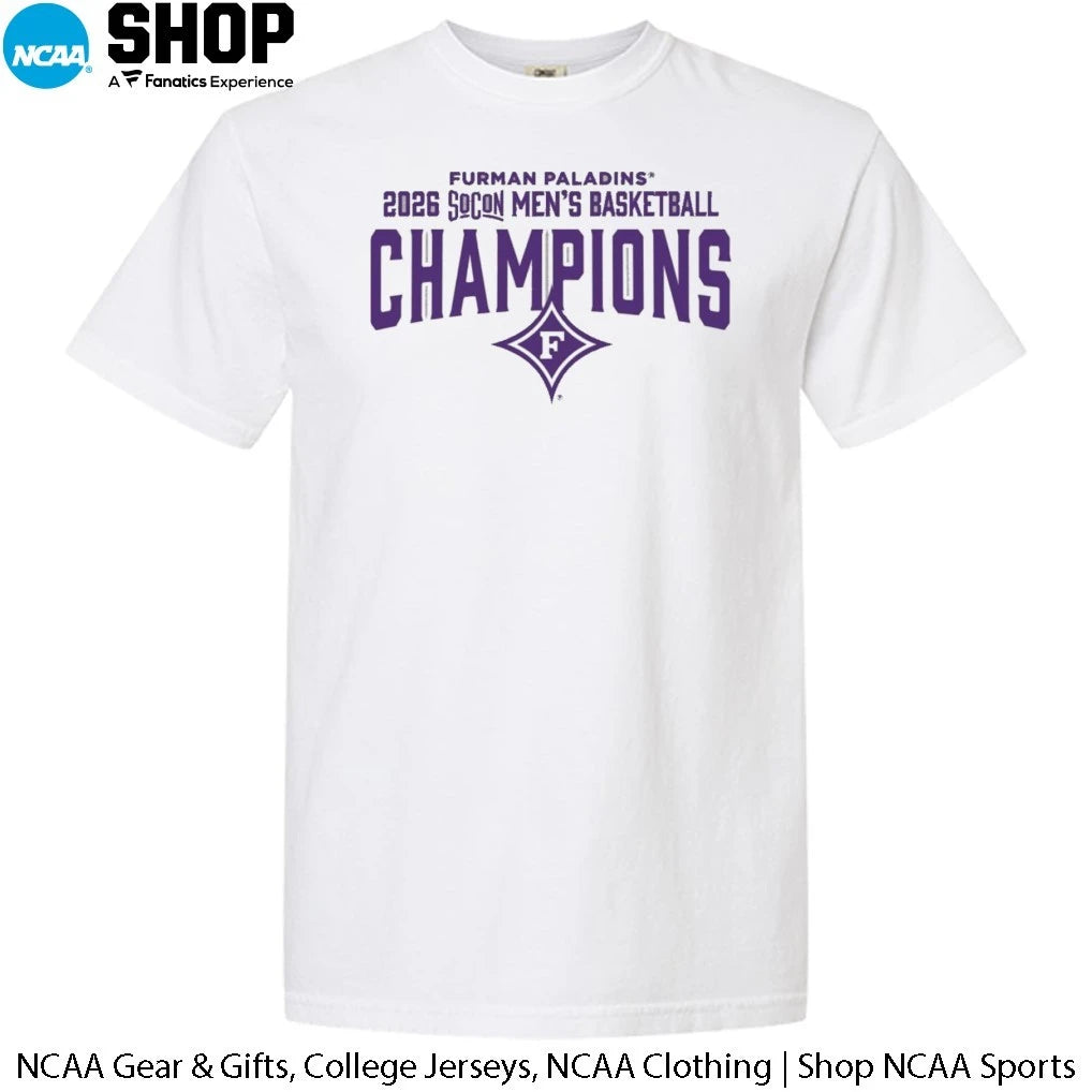 Official Furman Paladins Men’s Basketball 2026 SoCon Tournament Champions T-Shirt