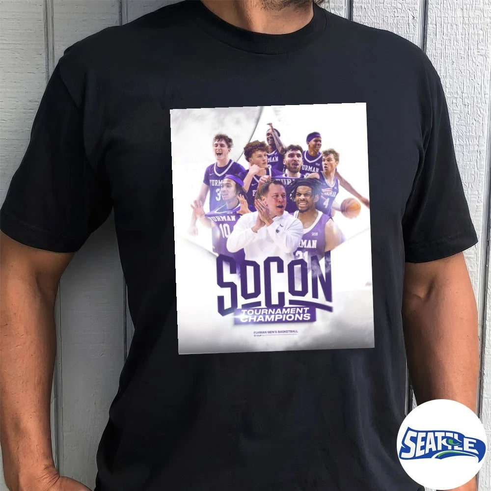 Official Furman Paladins Men’s Basketball SoCon Tournament Champions 2026 Poster t-shirt