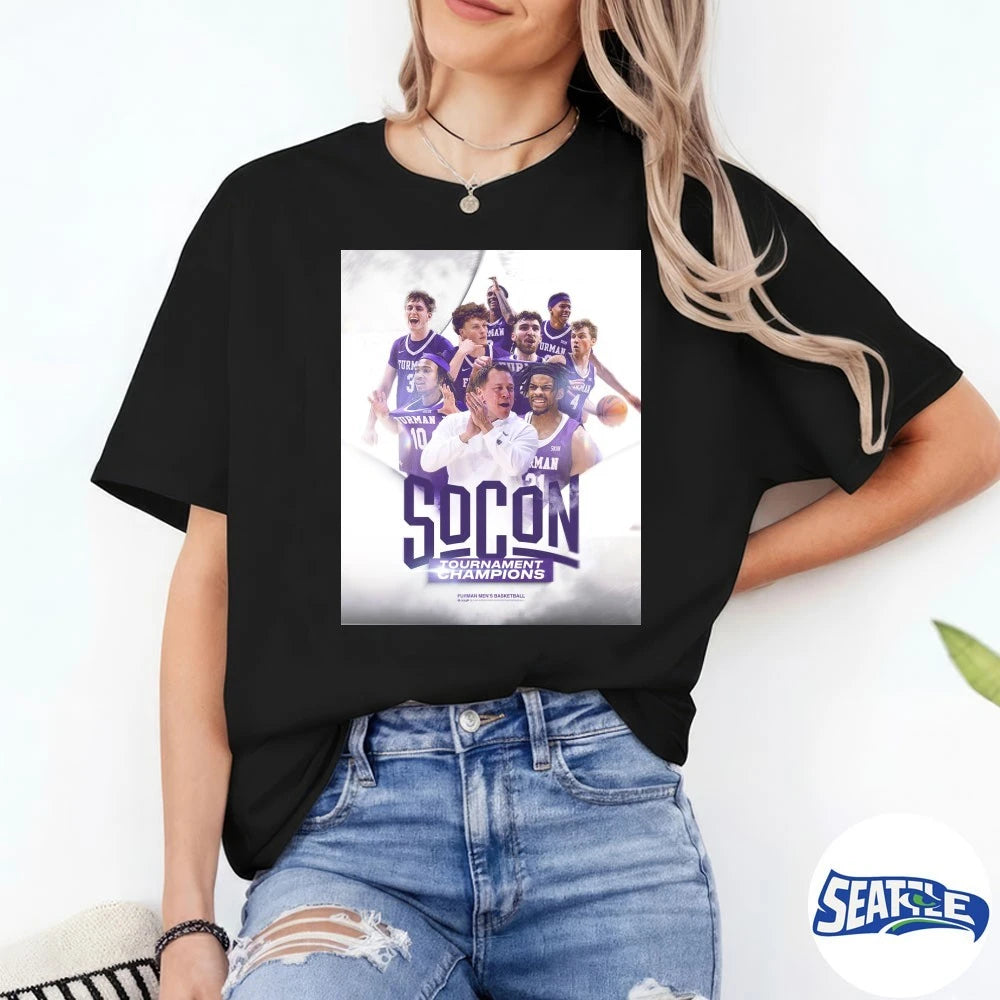Official Furman Paladins Men’s Basketball SoCon Tournament Champions 2026 Poster t-shirt