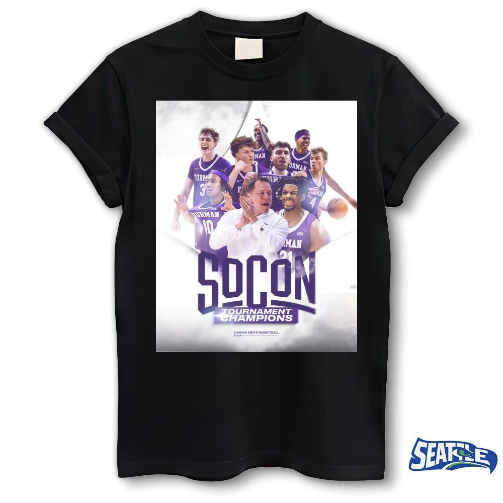 Official Furman Paladins Men’s Basketball SoCon Tournament Champions 2026 Poster t-shirt