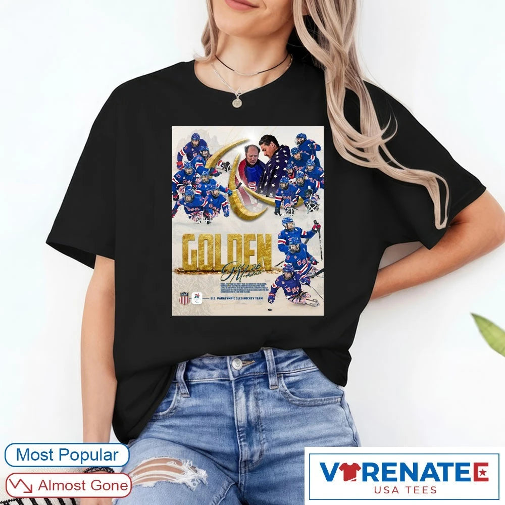 Official Golden Medalist The U.S. Paralympic Sled Hockey Team 2026 Winter Paralympic Games Poster T-Shirt