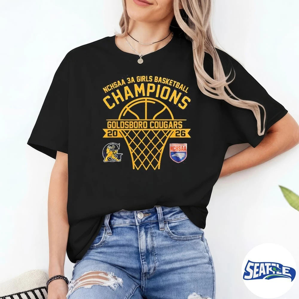Official Goldsboro Cougars NCHSAA 3A Girls Basketball Champions 2026 t-shirt
