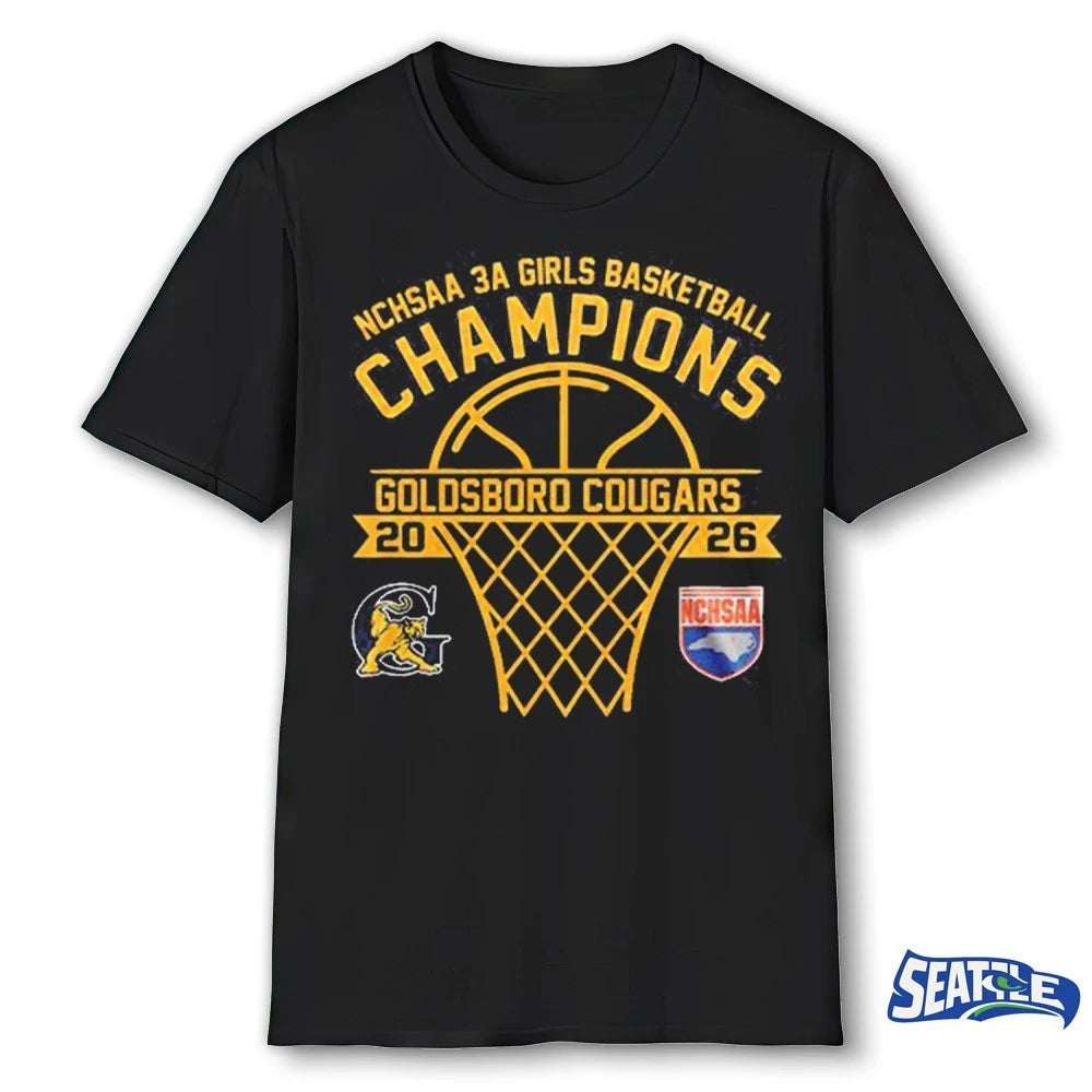 Official Goldsboro Cougars NCHSAA 3A Girls Basketball Champions 2026 t-shirt