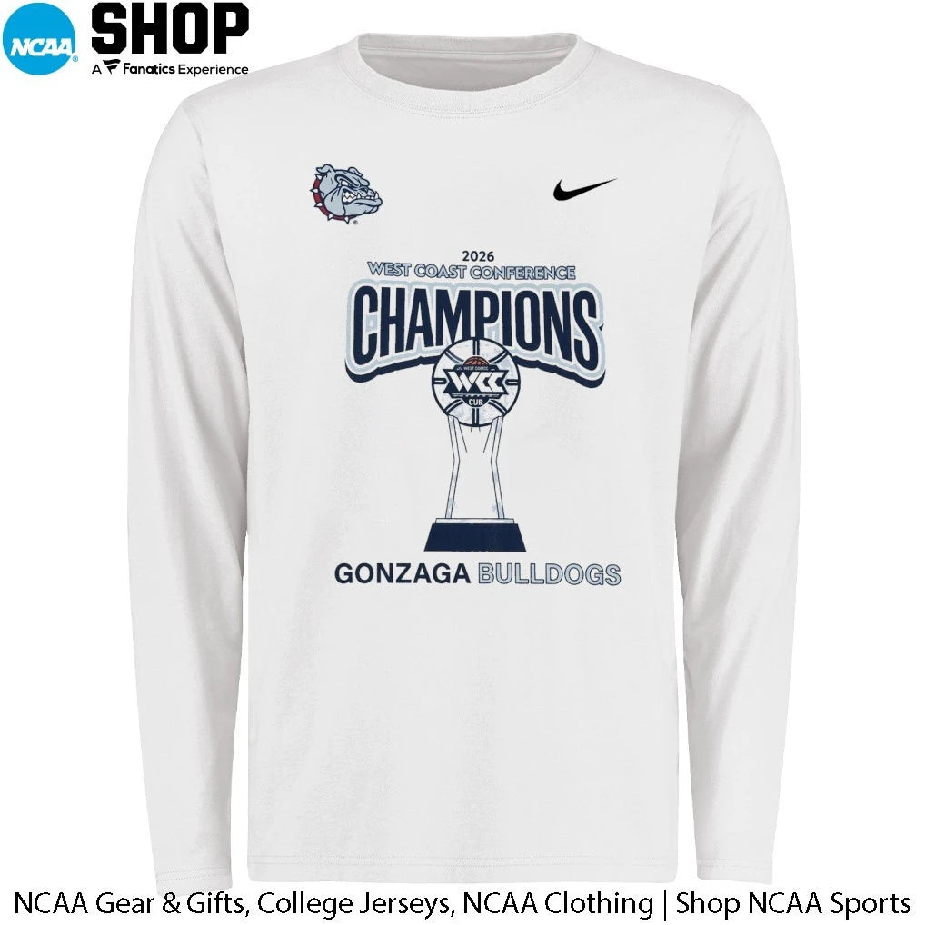 Official Gonzaga Bulldogs Men’s Basketball 2026 West Coast Conference Champions T-Shirt